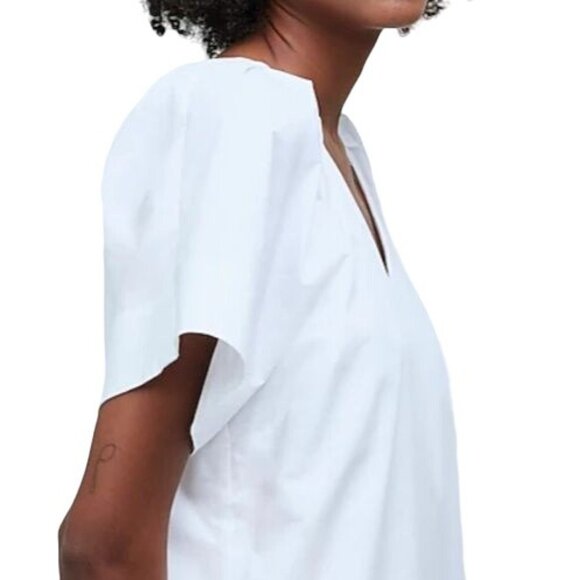 NEW Madewell V-neck Mini Shirtdress 100% Cotton in Eyelet White Size S - Picture 5 of 14